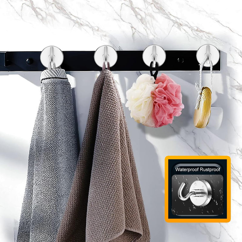 [Australia - AusPower] - VNDUEEY Magnetic Hooks, 80 Lbs Heavy Duty Magnet Hooks Cruise for Hanging, Super Strong Magnetic Hooks for Cruise Cabin, Refrigerator, Classroom, Magnetic Metal Hooks for Grill (Silver, Pack of 10) Silver 