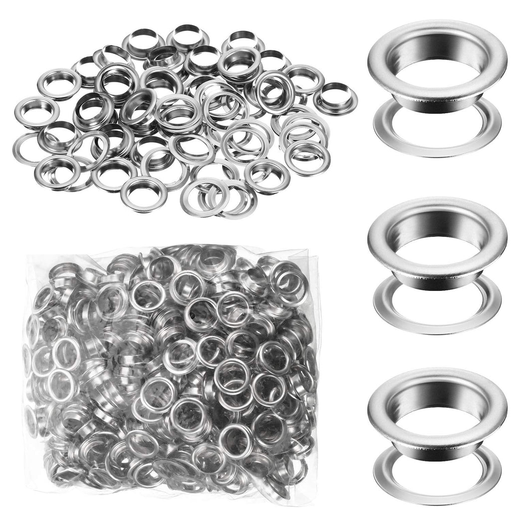 500 Pieces Grommet and 500 Pieces Washer Grommet Kit Finish Grommet Eyelet for Clothes Fabric Leather Tag Bag (3/8 Inch) Silver 3/8 Inch