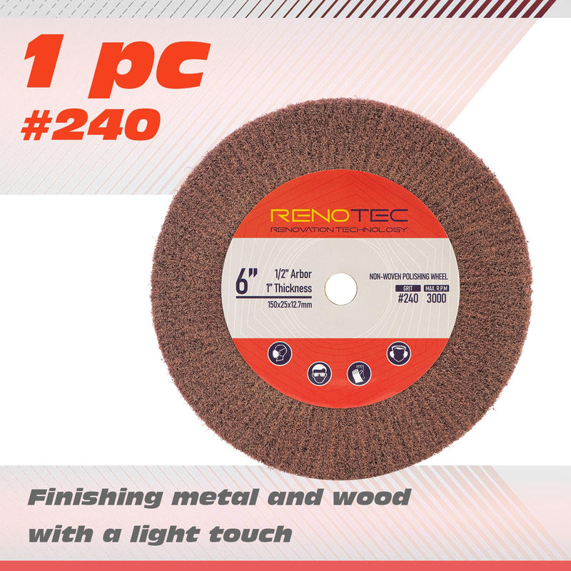[Australia - AusPower] - 6 Inch Flap Wheel, Non-Woven Polishing Wheel (Grit240) Non woven Grit240 