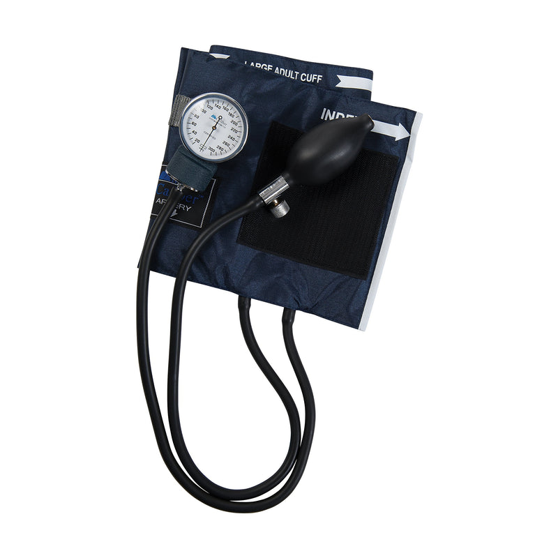 MABIS Aneroid Sphygmomanometer, Adult Cuff Size 13" to 20", Professional Manual Blood Pressure Cuff with Zipper Case, Caliber Series, Large Adult Cuff Adult Large Regular