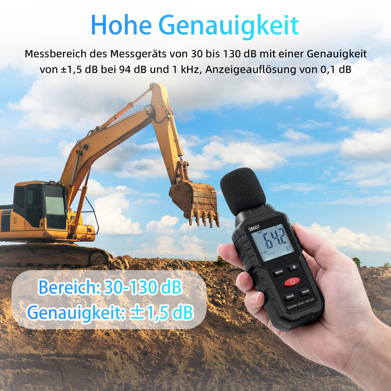 [Australia - AusPower] - Mcbazel Dezibel Digital Sound Level Meter Sound Level Meter with LCD Display Measuring 30dBA-130dBA 