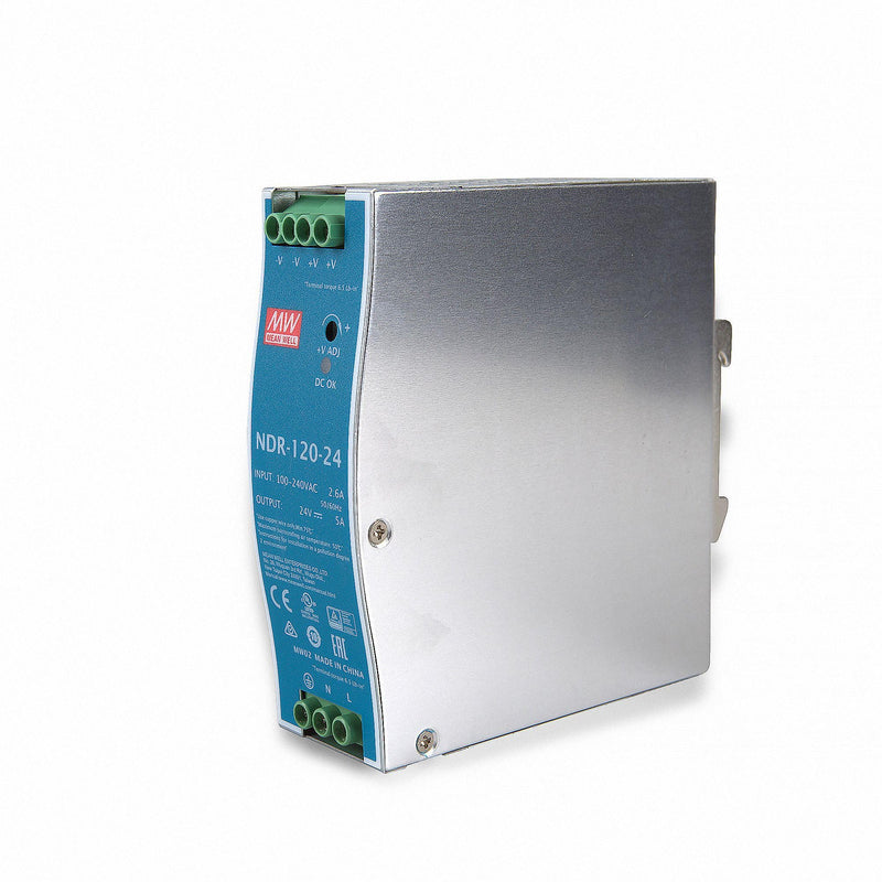 MeanWell NDR-120-24 120W 24V 5A DIN Rail Power Supply DIN-RAIL