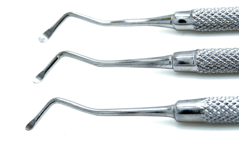 [Australia - AusPower] - 3 Pcs Excavators 17w, 18w, 19w Spoon 1.2/1.25mm, 1.5mm, 2mm Dental Restorative Instruments 
