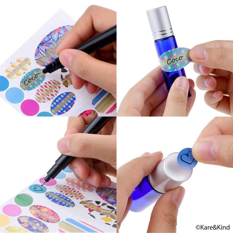 Kare & Kind Wick Replacement Kit - for Refillable Nasal Inhaler Tubes - Kit Contains: 50 Cotton Fiber Replacement Wicks, 78 Writable Stickers, 2 Mini Droppers - DIY Personal Health Care - NewNest Australia