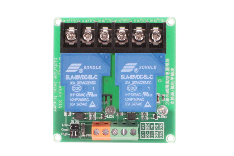 [Australia - AusPower] - NOYITO 30A 2-Channel Relay Module High Low Level Trigger with Optocoupler Isolation Load DC 30V AC 250V 30A for PLC Automation Equipment Control, Industrial Control (2-Channel 5V) 2-Channel 5V 