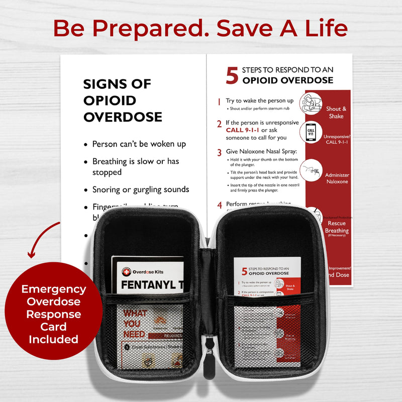 Empty Naloxone Case for Opioid Overdose Prevention Kits | Compact Design to Store Naloxone Nasal Spray and Accessories | Naloxone Not Included (Single, Black) Single