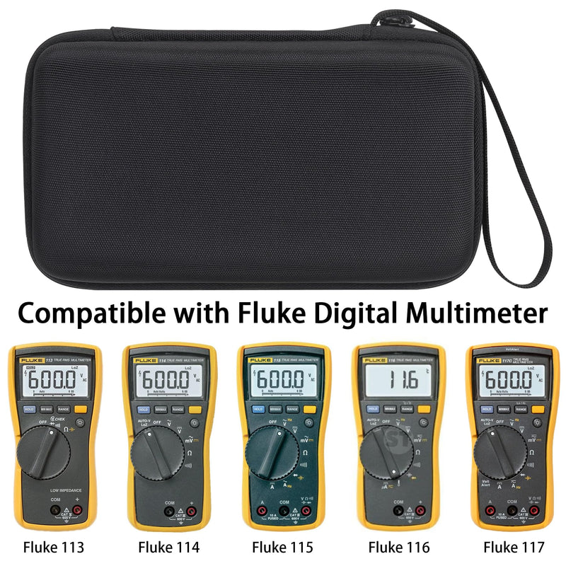 co2CREA Hard Case Compatible with Fluke 117/115 / 116/114 / 113 True-RMS Digital Multimeter for Fluke 117/115/116/114/113