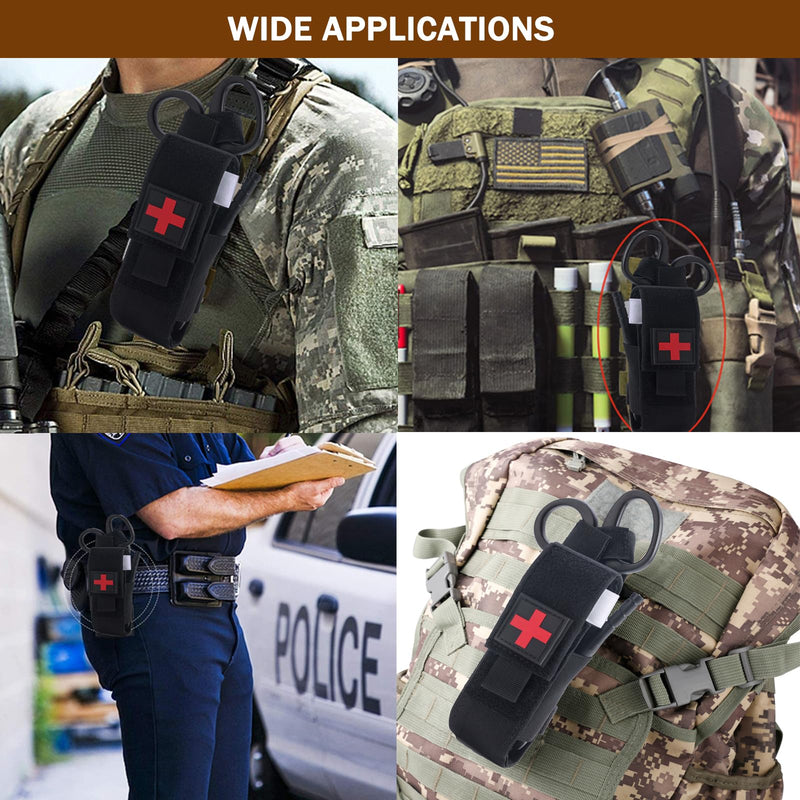 [Australia - AusPower] - Upgrade Tourniquet Pouch with Shear, Molle Tourniquet Holder, Tactical TQ Trauma Tourniquets Scissors(Without Tourniquet) Black 