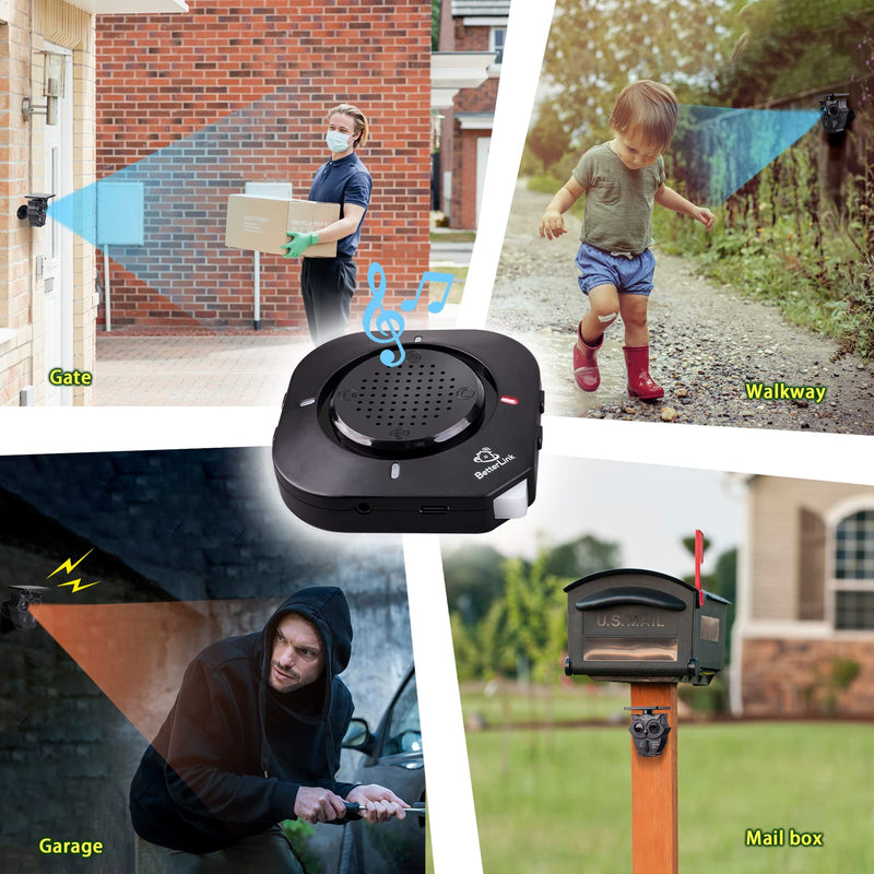 [Australia - AusPower] - 1/2 Mile Long Range Solar Wireless Driveway Alarm System IP65 Weatherproof Outdoor Motion Detectors&Sensor 120dB Siren Sound Light Security Alert System Monitor&Protect Outdoor/Indoor Property(1R1S) 1Receiver and 1Sensor 