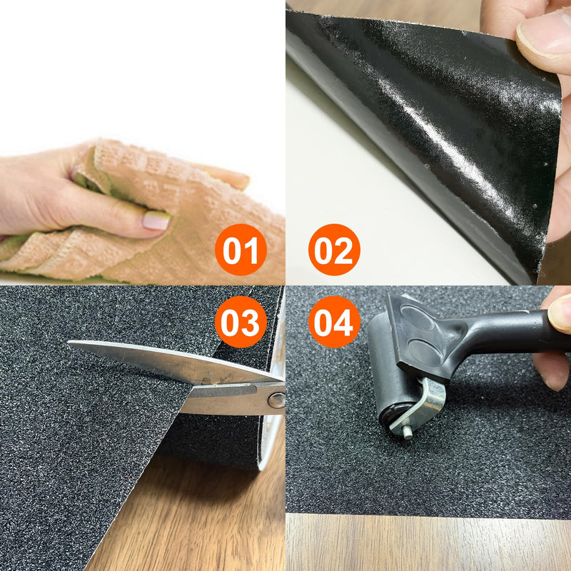 SIKEDEPRO 4" x 33Ft Heavy Duty Anti-Slip Tape,Skateboard Grip Tape, Non-Skid Safety Traction Tape for Staircases Outdoor/Indoor, Waterproof High Traction Stairs Non Skid Treads 4inch