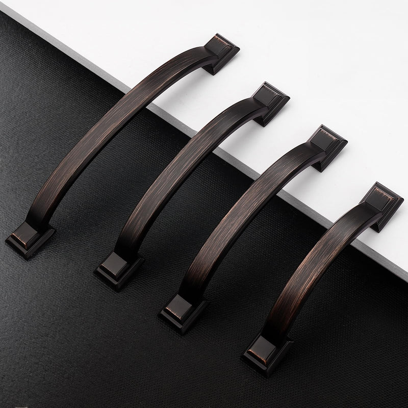 Probrico 10 Pack Oil Rubbed Bronze Cabinet Pulls 4 Inch Hole Center(102mm),Arch Kitchen Cabinet Handles Hardware for Dresser Drawer 4" Hole Center(102mm)