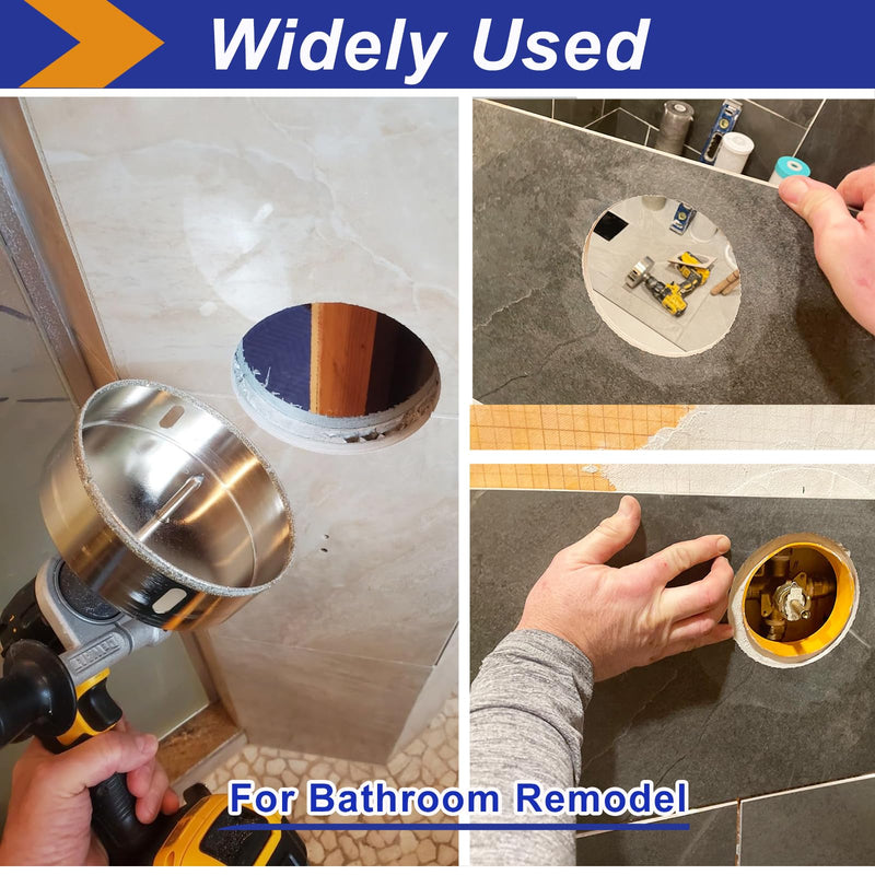 6 Inch (150mm) Diamond Hole Saw with Pilot Bit, 6" Tile Hole Saw for Granite, Ceramics, Porcelain Tiles, Marble, Glass, Stones,1 3/8" Depth of Cut for Thick Countertops 150mm | 6" 1