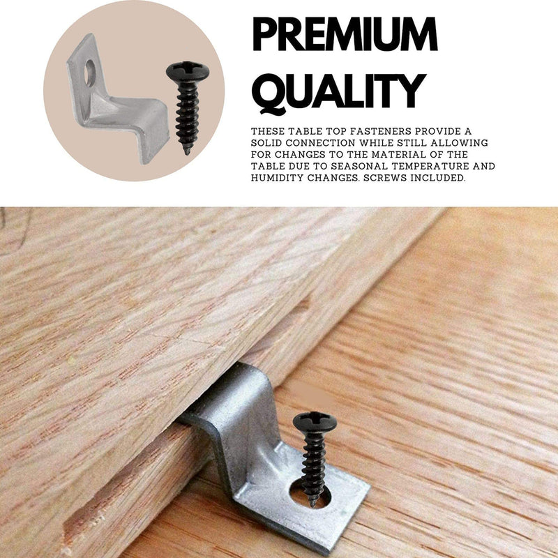 [Australia - AusPower] - Performore 40 Pack Z Table Top Fasteners with Screws, Heavy Duty Z Table Top Fasteners Solid Steel with Black Screws 