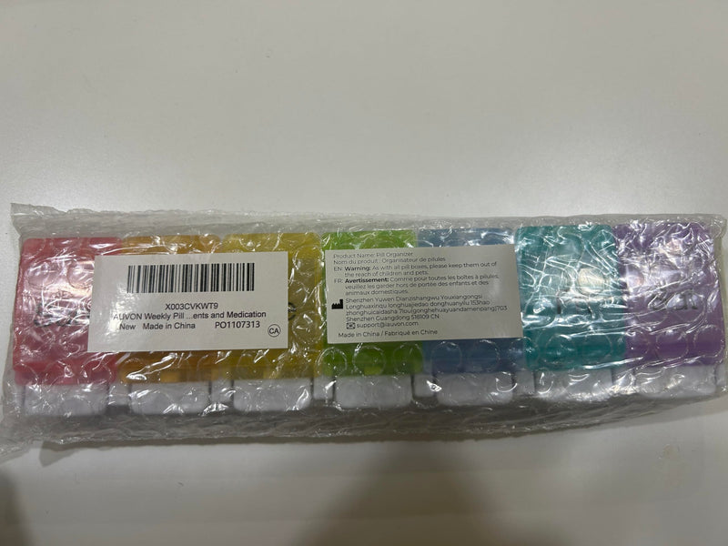 [Australia - AusPower] - AUVON Weekly Pill Organizer Arthritis Friendly, BPA Free Travel 7 Day Pill Box Case with Spring Open Design and Large Compartment to Hold Vitamins, Cod Liver Oil, Supplements and Medication Cream White 