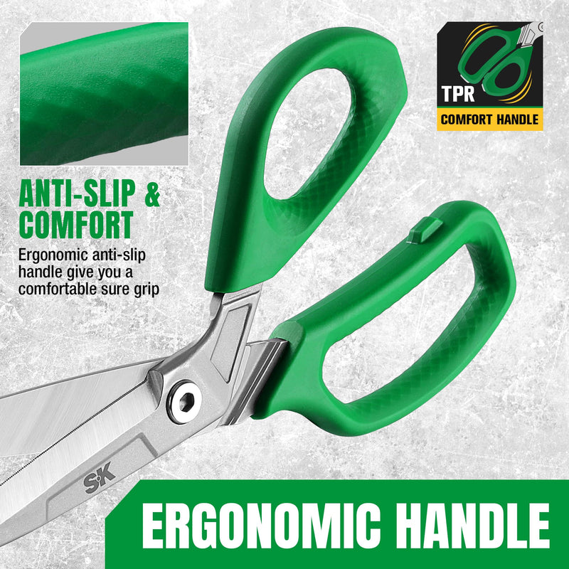 [Australia - AusPower] - SK 10" Heavy Duty Scissors, All Purpose Shears, Premium CR-V Steel Construction, One Piece Drop Forged Blades, Ergonomic Handle for Comfortable Grip 10 Inch 