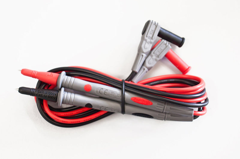 [Australia - AusPower] - Peak Tech 1 Pair Flexible Multimeter Test Leads 120cm, Safety - Test Kit Cable, 1000V AC / DC, 10A, Cat III / IV, 1, TKS Pack of 4 Single 