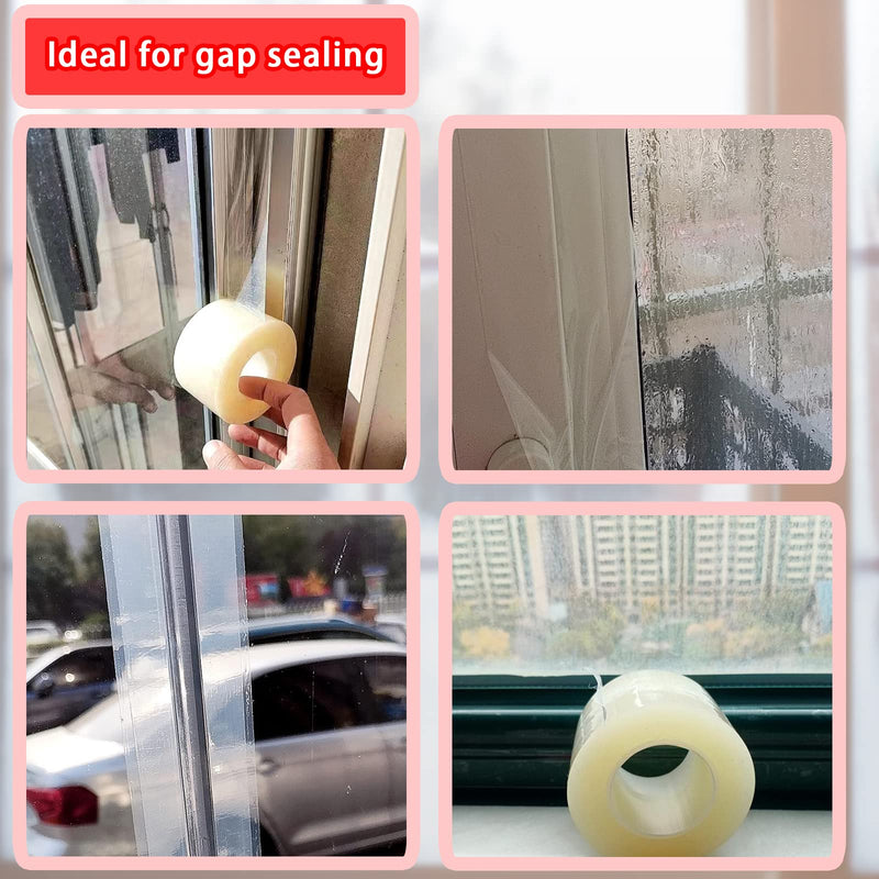 [Australia - AusPower] - Birllaid Transparent Window Weather Sealing Tape, 2-Inch x 23 Yards, Window AC Insulation Sealing Film Tape, No Residue, Clear 