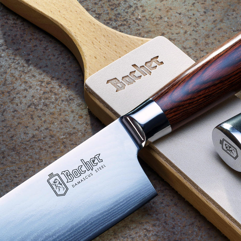 [Australia - AusPower] - Bacher Premium Leather Strop for Knife Sharpening with Polishing Compound - Double Sided Stropping Leather – Stropping Kit: Knife Strop and Stropping Compound for Wood Carving and Woodworking 
