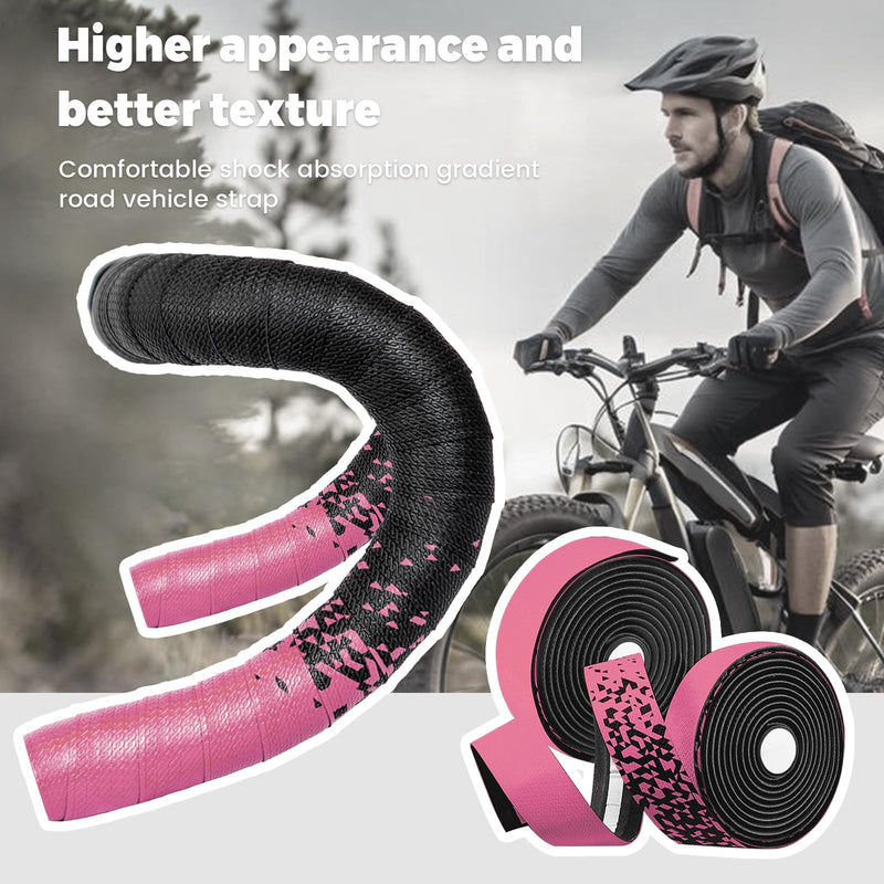2PCS Bike Handlebar Tapes, Bicycle Handlebar Tape, Road Bike Handlebar Tape, Cycling Handle Wraps, Comfortable, Durable, Anti-Slip, Sweat-Absorbing Design, Pink A Pink