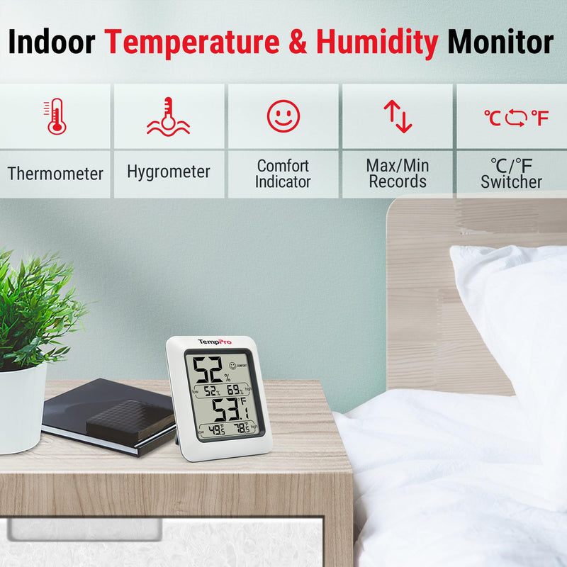 TempPro TP50 Digital Hygrometer Indoor Thermometer Room Thermometer and Humidity Gauge with Temperature Humidity Monitor(Previously ThermoPro) 1 Classic