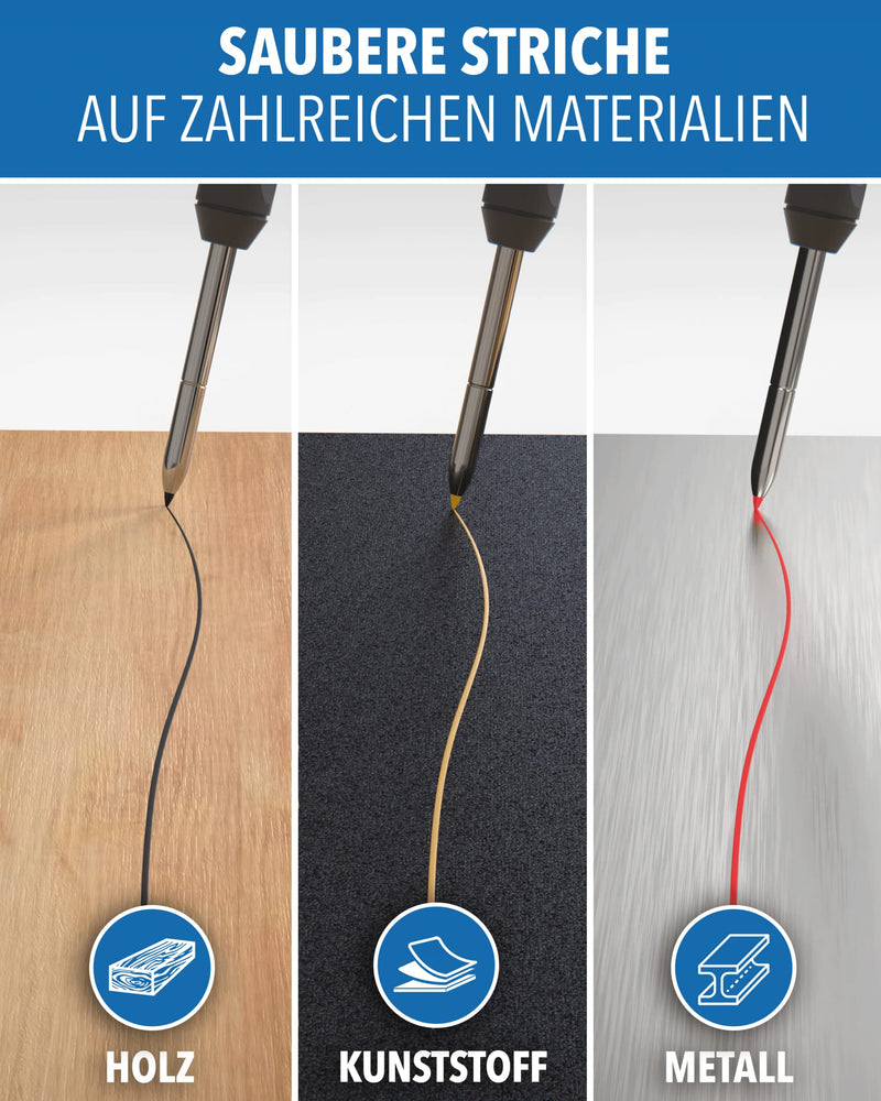 [Australia - AusPower] - Professional Deep Hole Marker with Quiver - Pencil for Construction Site, Drill Hole, Craftsman, Carpenter, Marker Pen for Deep Spaces - Replacement Lead Compatible - Construction Pencil for Wood 