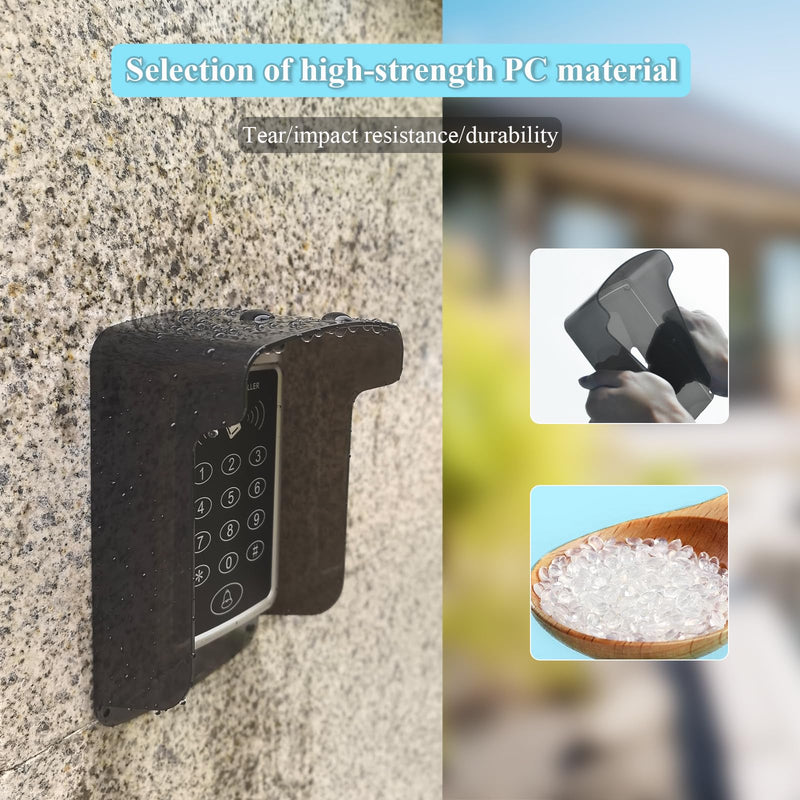 [Australia - AusPower] - Outdoor Keypad Cover Protector,Ring Doorbell Cover Weatherproof with polycarbonate Material ，Access Control Rain Cover，Glare Sun Shade Cover Compatible with Access Control Keypad, Door Lock(Grey) 