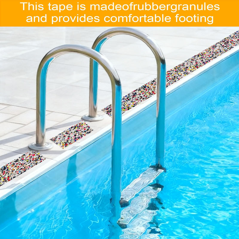 Anti Slip Stair Treads Outdoor Tape, 6" x15FTHeavy Duty Non-Slip Rubber Grip Tape Shower Waterproof Grip Tape Traction Tape for Pools Stairs Showers Bathroom Yellow & Black 6 IN