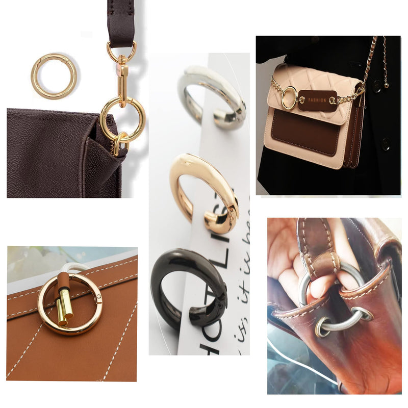 [Australia - AusPower] - 3/2.5/2/1.5 inch Big Round Carabiners Clips Metal Trigger Spring O Rings Snap Hooks DIY Charms Accessory for Keychains Bags Purses Crafts Making 2 inch(50mm)_10pcs Silver 