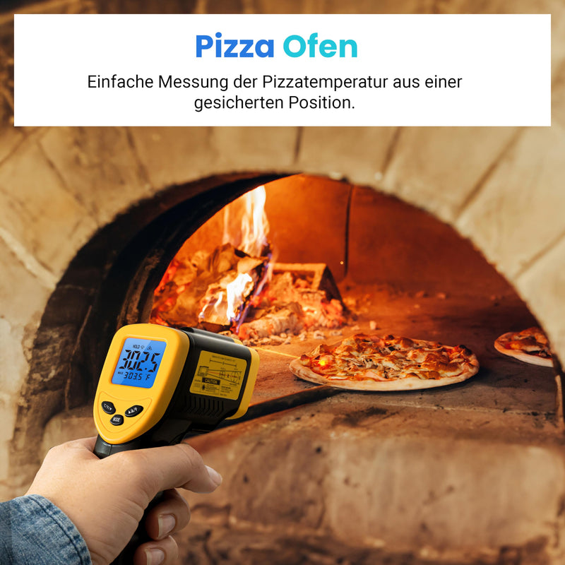 Etekcity Infrared Thermometer -50 ~ +610 °C, IR Pyrometer Temperature Meter | Digital IR Pyrometer Temperature Meter, LCD Lighting (Not for People) for Cooking/Pizza Oven/Freezer/Industry -50 ~ +610°C