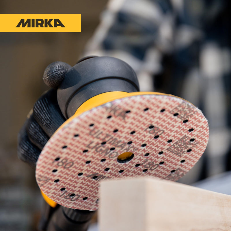 Mirka Ultimax Ligno Ø 150mm Sanding Discs Hook and Loop Multifit / Grit 60 / 50 Pieces / Multi-punched / for sanding wood surfaces | Multi-punched for efficient dust extraction, durable, ideal for sanding wood surfaces, grit 60, pack of 50