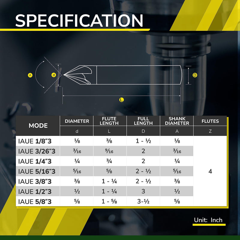 [Australia - AusPower] - SPEED TIGER Chamfer End Mill - CNC Carving Bits, V Groove, 90 Degree, ICSM1/4"Shank 2"OVL (1 Piece, 1/4" 90°) - for Wood, Alloy Steels, Hardened Steels  Mill Bits Sets for DIYers & Professionals 1/4" 90° 
