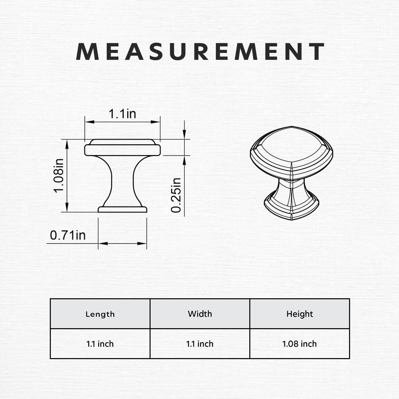 HESTIA HARDWARE 10 Pack Knobs for Cabinets and Drawers | Square Matte Black Cabinet Knobs and Kitchen Hardware for Cabinets | Vintage Drawer Knobs, Black Bathroom Hardware (Z20.10.D)