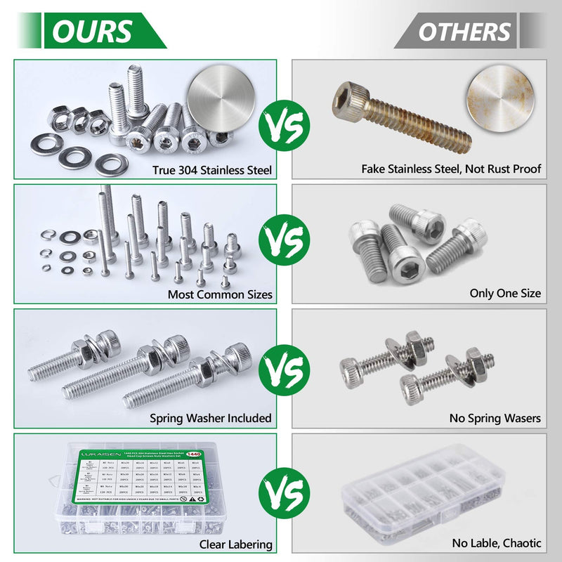 [Australia - AusPower] - 1440PCS Screws Nuts and Washers Assortment, M2 M3 M4 Hex Socket Head Cap Metric Bolts and Nuts Kit and 633pcs Laptop Screws, M.2 NVMe SSD Mounting Screw Kit, M2 M2.5 M3 Notebook Computer Screw Set 