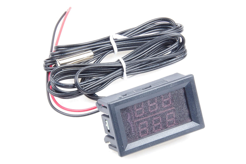 [Australia - AusPower] - 2CH NTC Waterproof Probes DC 5V-80V -58℉ to 257℉ Blue + Red LED Digital high Temperature Precision Thermometer Industrial Thermometer Fahrenheit Dual Display for Aquarium Vehicle Fish Tank 
