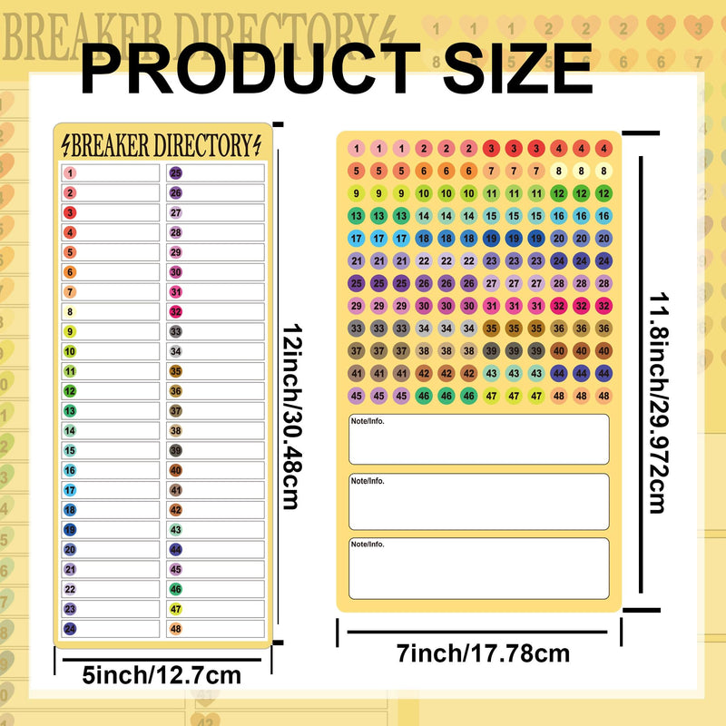 6 Sheets Breaker Panel Labels Electrical Box Sticker Numbers Breaker Panel Labels - Breaker Catalog Stickers Marker Sign for Electrical Panel House or Commercial Use