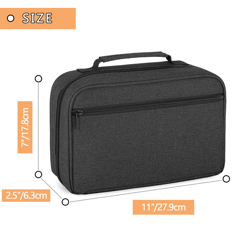 [Australia - AusPower] - Damero Carrying Case for 2 Stethoscopes, Portable Stethoscope Case Compatible with 3M Littmann/ADC/Omron Stethoscope, BP Cuffs and Other Accessories, Black 