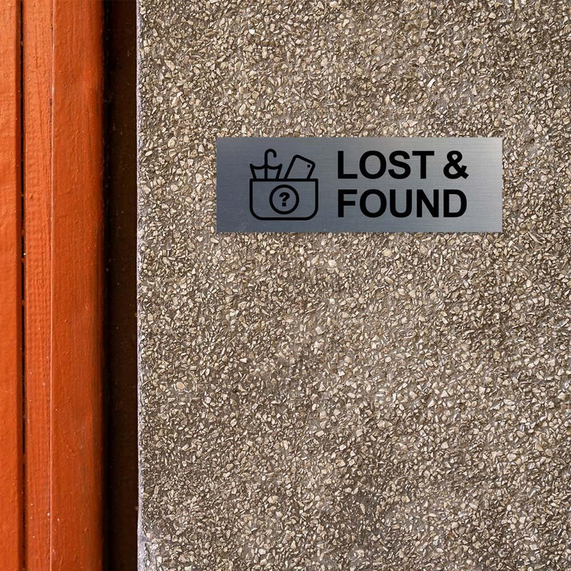 Basic Lost And Found Sign (Black) - Large 2 Pack 3 x 9" - Large (2 Pack) Black