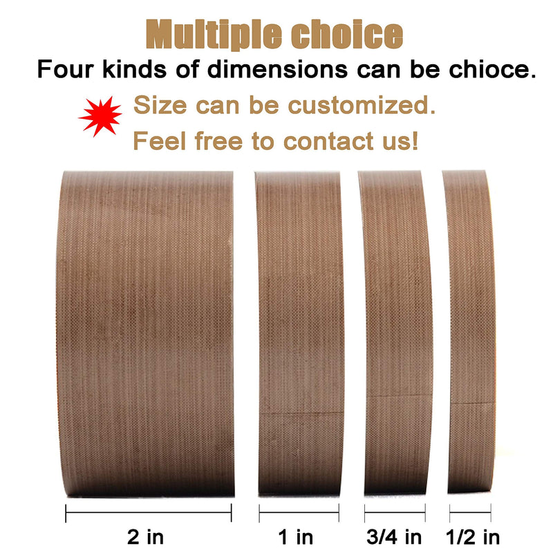 Teflon Fabric Tape, 1 Inch 30 Feet PTFE Tape for Vacuum Sealer Machine, Hand Impulse Sealers Insulation PTFE Coated Fiberglass Adhesive Tape Compatible with FoodSaver, Seal A Meal, Weston, Cabella 1 IN