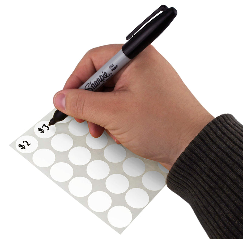 ChromaLabel 3/4 Inch Circle Sticker Labels, Easy to Write On Round Colored Stickers, 42 Sheets of Removable Sticky Dots - 1008 Dot Stickers, White Labels (Pack of 2) 3/4" Diameter (Pack of 2)