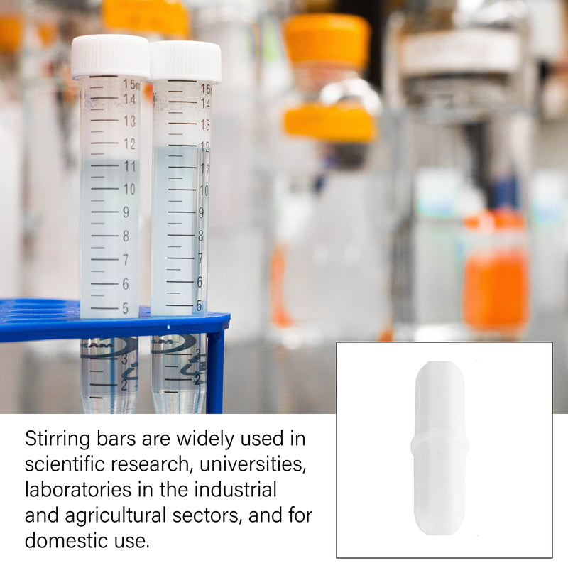 [Australia - AusPower] - Magnetic Stir Bars,10 Pcs PTFE Magnetic Stirrer Mixer Stir Bar, 20 mm/ 0.8 Inch White Laboratory Stirrer Mixer Bar (10) 10 