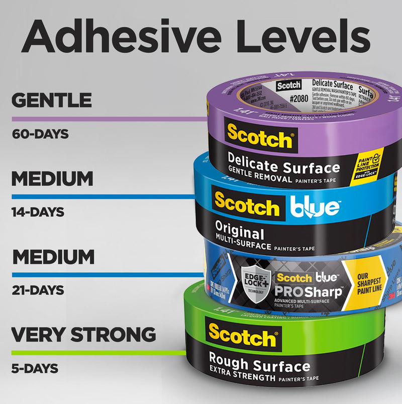 Scotch Rough Surface Extra Strength Painters Tape, 1.5 Inch Wide (1.41 in. X 60 Yds) 1 Roll, Green Tape Protects Surfaces and Removes Easily, Painting Tapes for Indoor and Outdoor Use (2060-36AP)