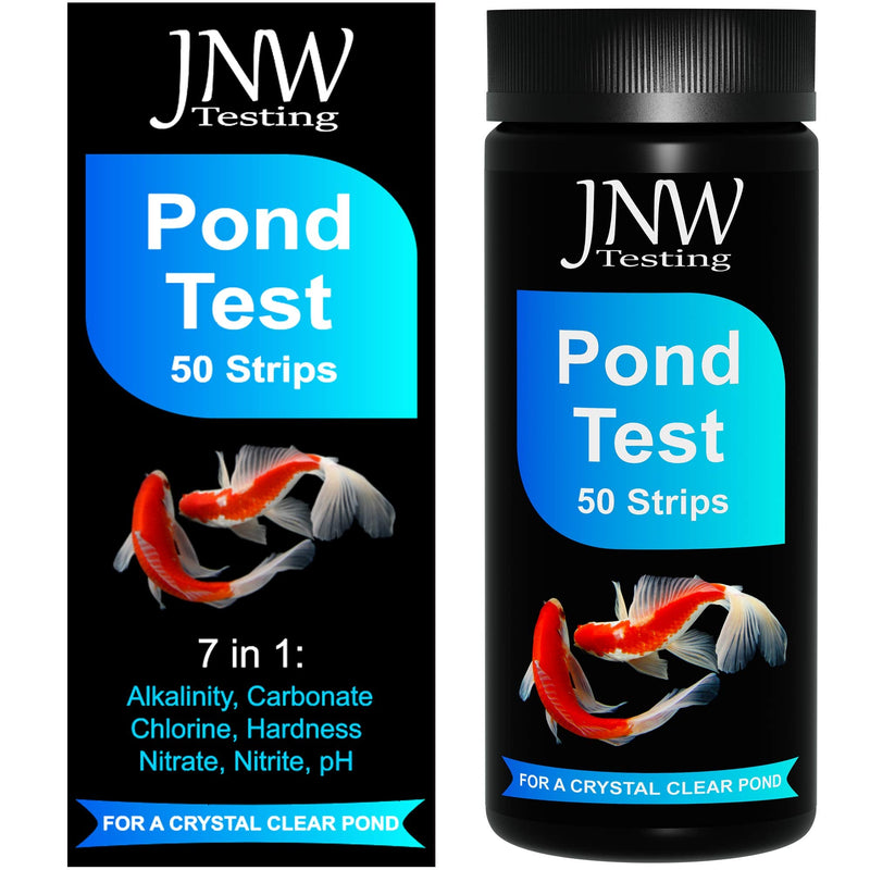 Pond Test Strips - 7-1 Pond Water Testing Kit with Ebook - Pond pH Test Kit with 50 Quick and Accurate Fish Tank Test Strips - 50 Test Strips by JNW Direct