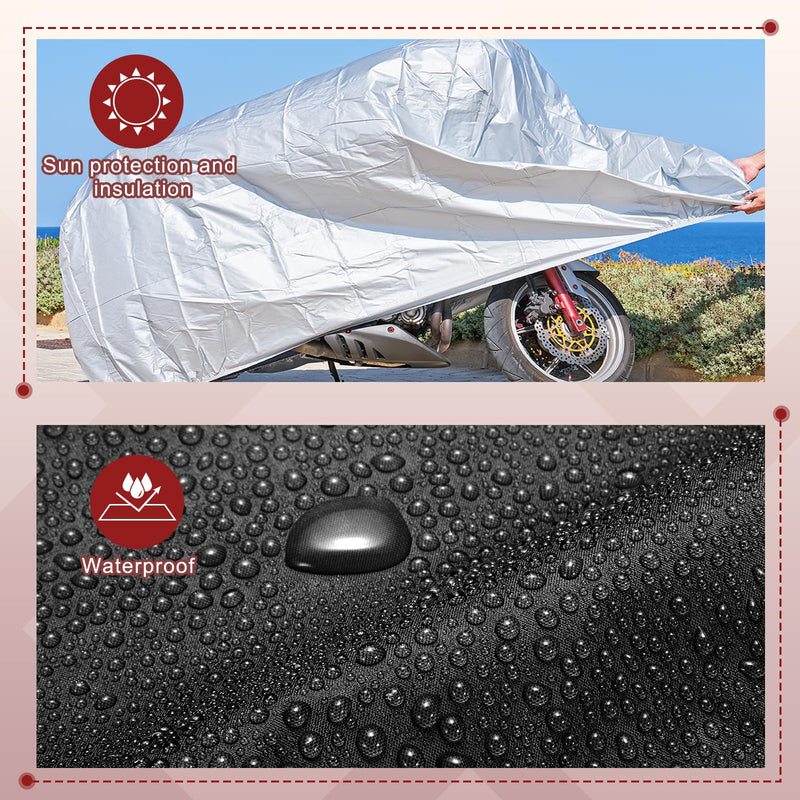 HARFINGTON Bike Cover Waterproof Outdoor 75" Polyester Anti Dust Rain Wind Snow Bicycle Covers with Lock Holes Windproof Buckle Storage Bag for Mountain Road Bike, Black Lake Green 75"