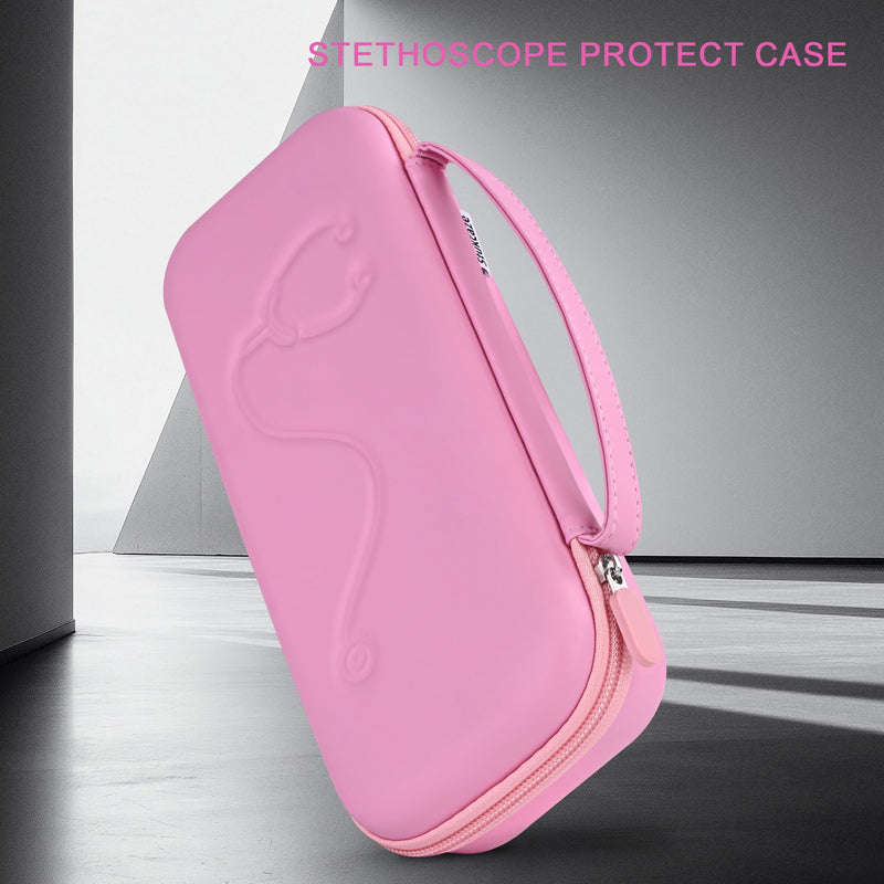 [Australia - AusPower] - Stethoscope Case for 3M Littmann Classic III, Lightweight II S.E, MDF Acoustica Stethoscope, Medical Assistant Essentials Hard case with Divider Interlayer for Nurse Accessories (Pink) PINK 