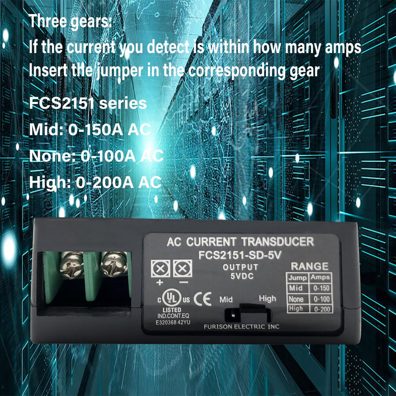 [Australia - AusPower] - Current Transmitter, FCS2151-SD-5V Current Transducer Transmitter Transformer Sensor AC Current Converter 0-200A 