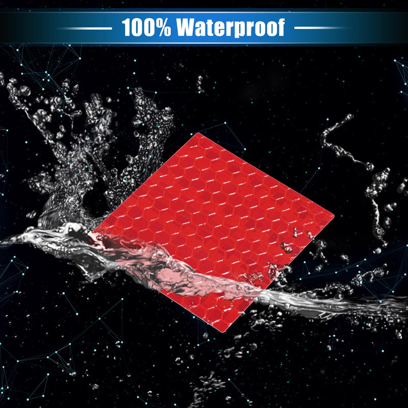 10 Pcs Reflective Stickers, 1.97"x1.97" Square Shape Safety Tape Reflector Universal for Cars Trucks Trailers Waterproof PET Red