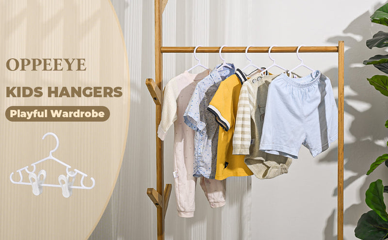 Nursery Baby Hangers with Clips White 60