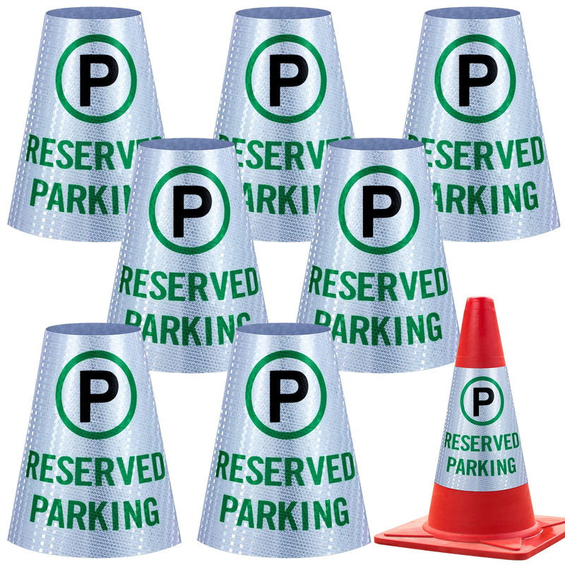 [Australia - AusPower] - Oudain 8 Pack Reserved Parking Cone Sleeve Bright Reflective Reserved Sign 360° High Visible Message Sleeve Reserved Parking Signs for Traffic Safety Cone Driveway Road Commercial Residential Area 