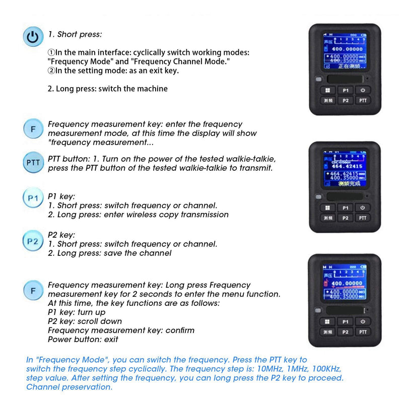 [Australia - AusPower] - Mini Radio Frequency Meter, Handheld Portable Frequency Counter, Walkie Talkies Mini Decoder, Handheld Portable Radio Frequency Counter Meter with Display Screen 