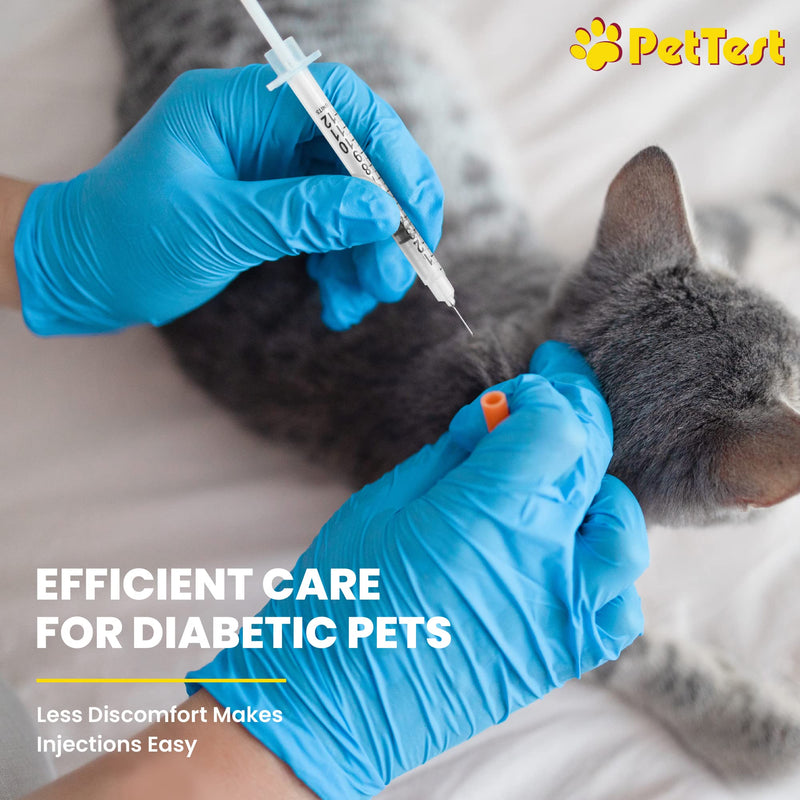 [Australia - AusPower] - PetTest U-40 Pet Insulin Syringes 0.3CC 31G, 5/16 Inch Long Needles, Comfortable Thin 31 Gauge, For Cats and Dogs, Pets Diabetic Supplies, 100 Pack 